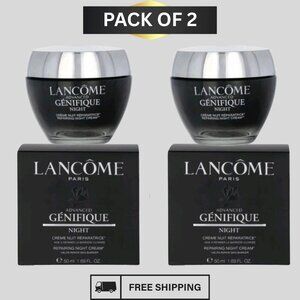 PACK 2 LANCOME Paris Advanced GENIFIQUE Night Repairing Night Cream 1.69 Oz 50ml